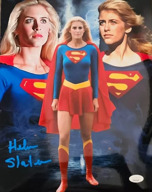 HELEN SLATER as SUPERGIRL SIGNED 8x10 METALLIC PHOTO-  JSA COA