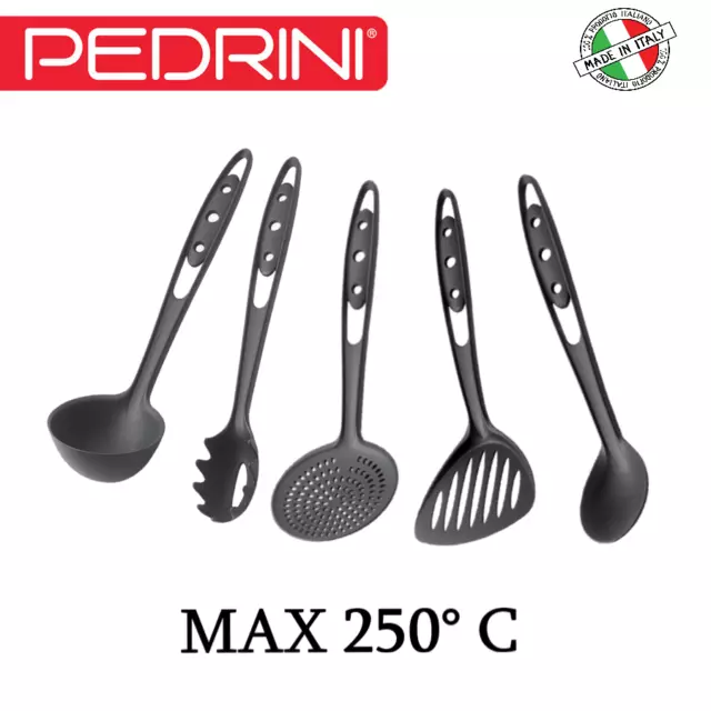 Pedrini Set 5 Utensili Mestoli Accessori Da Cucina In Nylon +250° Max