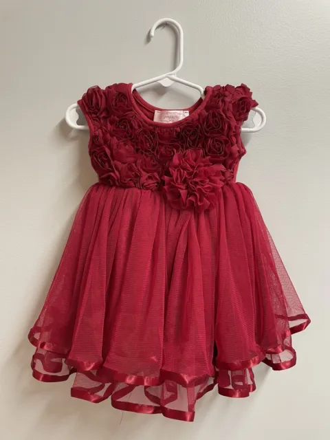 Popatu Baby Girl Red Roses Party Holiday Valentine’s Day Tulle DRESS 12 months