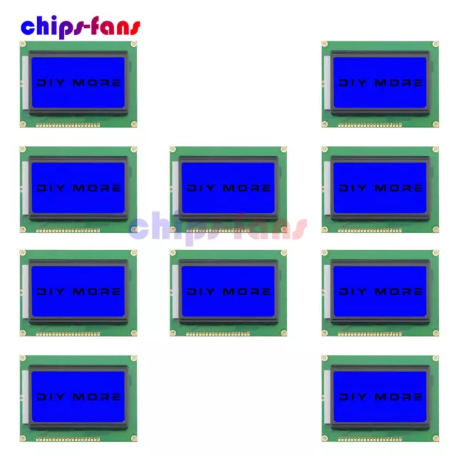 1-10PCS DC5V 12864 LCD Display Module 128x64 Dots Graphic Matrix Blue Backlight