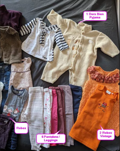 Lot habits bébé 18 mois fille, lot de vêtements 18 mois 3