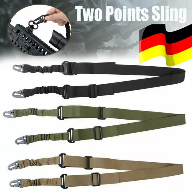 Taktischer 2-Point-Gun Sling Strap Gewehrgurt Schießen Jagdzubehör Gun Strap DE