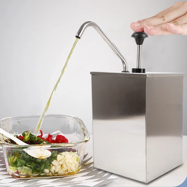 Sauce Dispenser Pump Squeeze Condiment Dispensing Stainless Steel 4L Pump Home