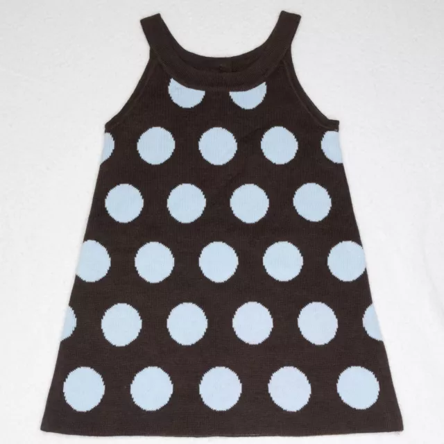 NWT Gymboree Girls Blue & Brown Polka Dot Sweater Dress Jumper Size 18-24 Months