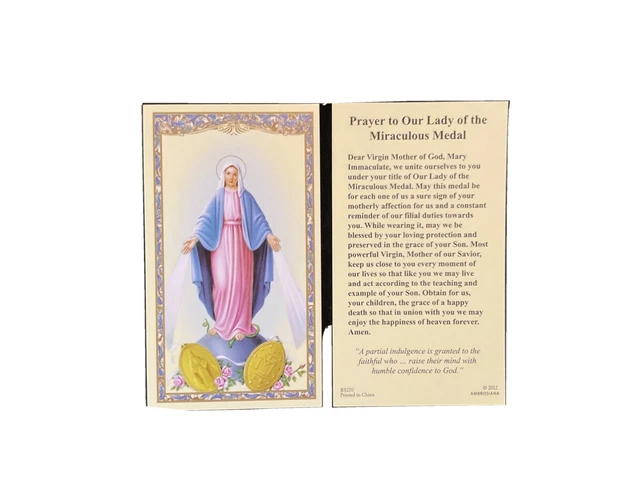 PRAYER TO OUR Lady Of The Miraculous Medal Holy Card Catholic Prayer ...