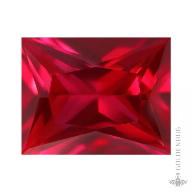 Genuine Ruby Rectangle Cut Nice Faceted Red Corundum Lab Loose Gemstone Baguette