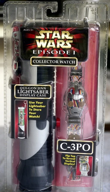 Star Wars Episodio I C-3PO Collettore Orologio W/Qui-Gonn Jinn Spada Laser Mint