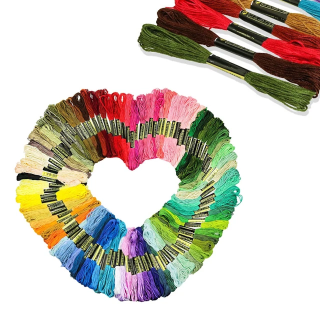 100 Colores Bordado Rollo de Hilo de Algodón Hilos de Hilos de Crochet