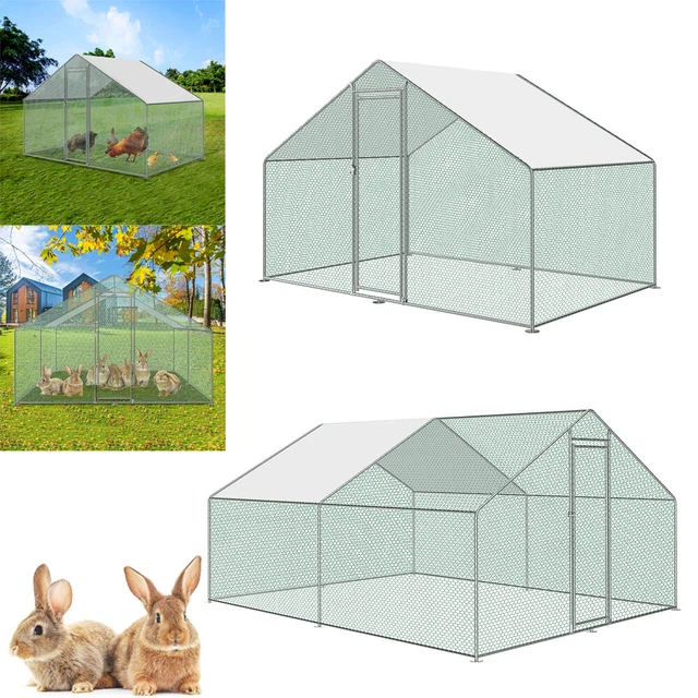 CHICKEN RUN COOP Walk in Pet Cage Coop for Dog Rabbit Hen Cage Poultry