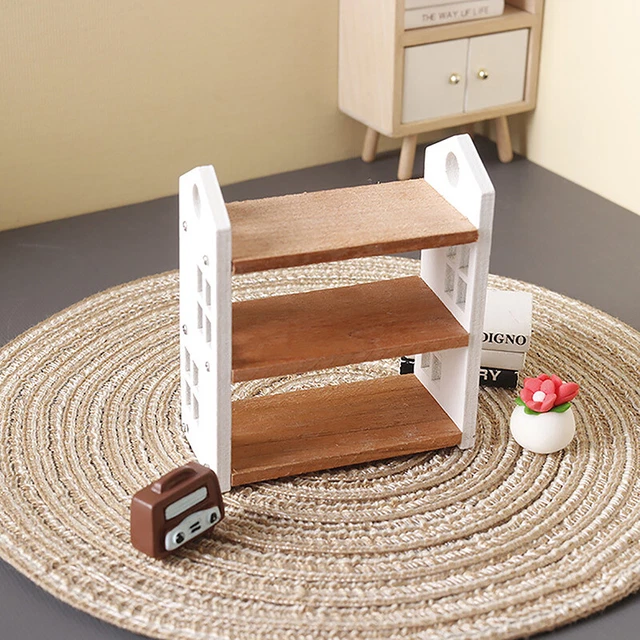 1:12 Dollhouse Miniature Bookshelf Storage Rack Display Stand Furniture DecorToy