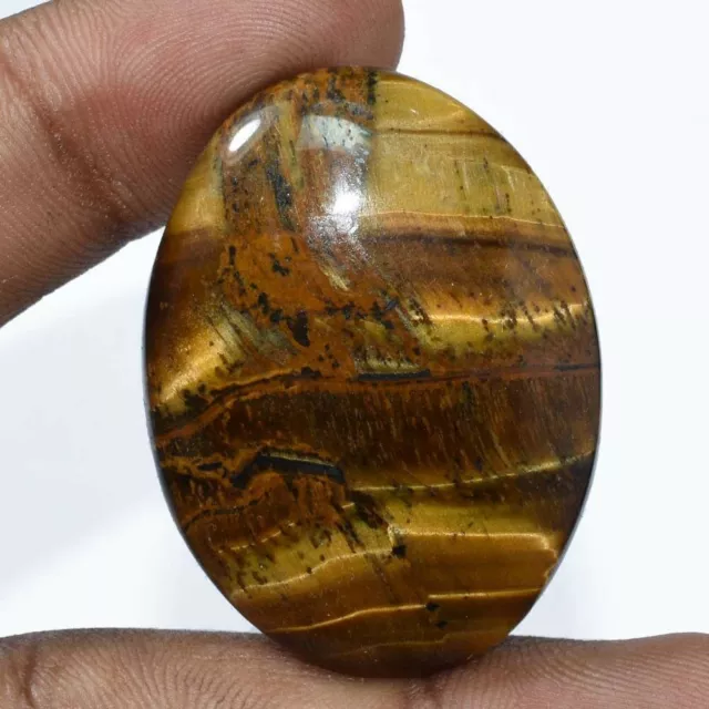 75 Cts A++ Brilliant Natural Yellow Flashy Tiger Eye Oval Loose Gemstone Cab