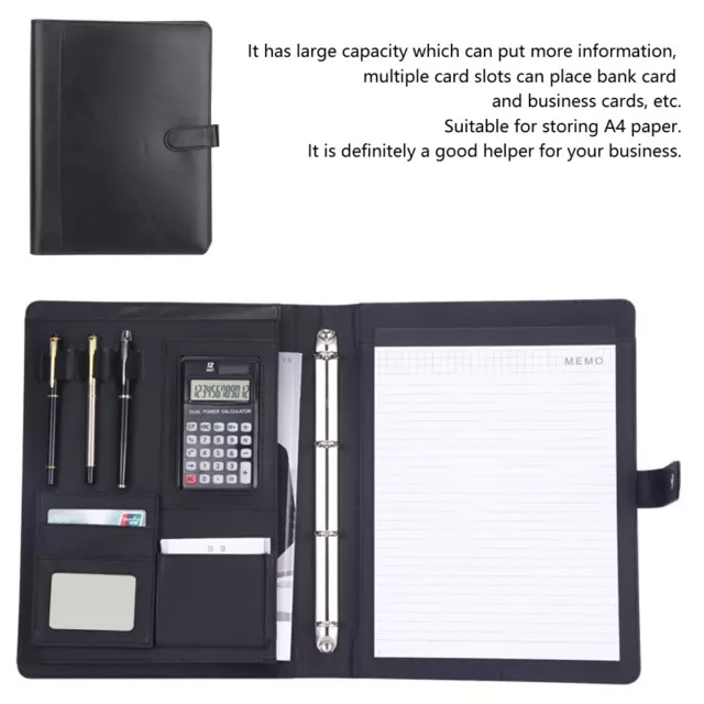 PU Leather A4 Conference File Writing Clipboard Folder Document Holder Office