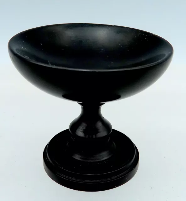 Antique Miniature Turned Wooden Pedestal Dish Bowl Treen Edwardian 1900s