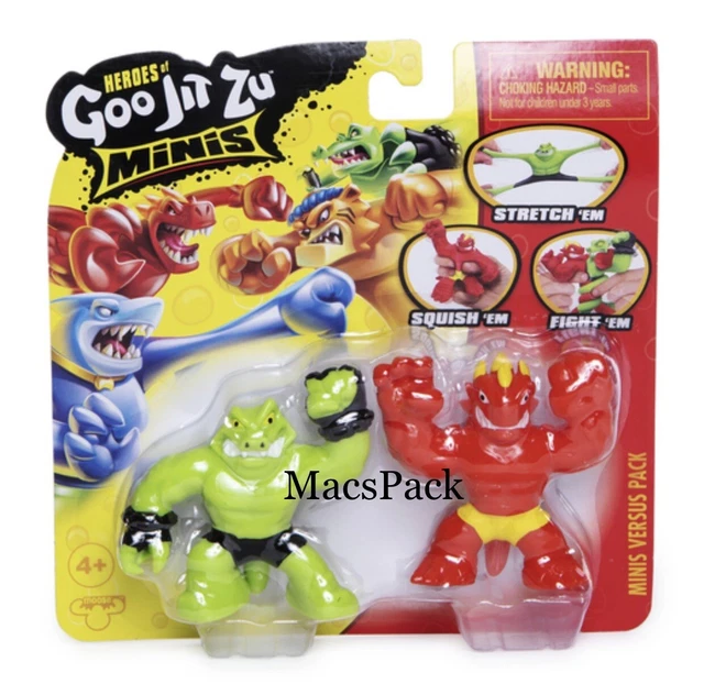 Heroes Of Goo Jit Zu Bandai - Action Figure Rock Jaw Vs. Tiger, Confezione Da 2, Multicolore, Personaggi Gommosi