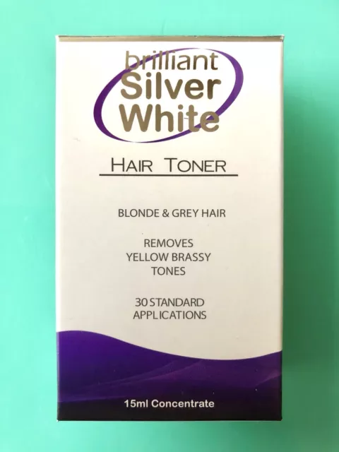 BRILLIANT SILVER WHITE HAIR TONER POST SAME DAY15ml Remove Yellow Brassy Tone