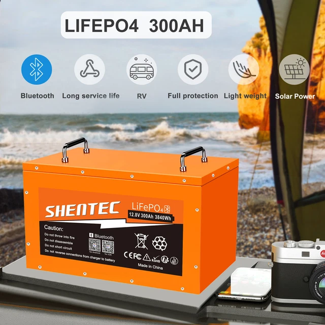 LIFEPO4 12V 300AH Lithium Battery BMS Bluetooth 5000+ Deep Cycle Off ...