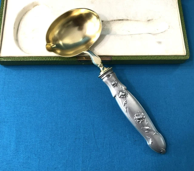 LOUCHE À SAUCE en argent massif minerve modèle ferrure XIXe Olier Caron orfèvre EUR 165,00 - FR