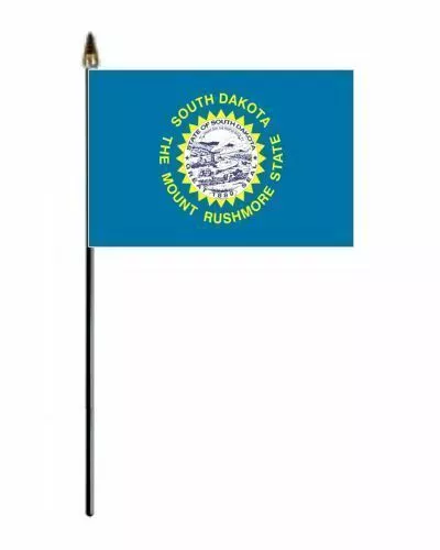 South Dakota US State USA Small Hand Waving Flag 6" x 4"