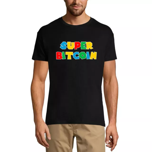 Camiseta Estampada para Hombre Super Bitcoin - Criptomoneda - Idea De Los