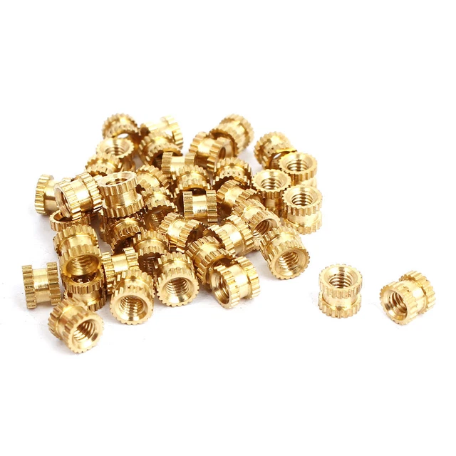 M3x4mmx5mm filettato femmina ottone inserto zigrinate Dadi incorporati 40pz
