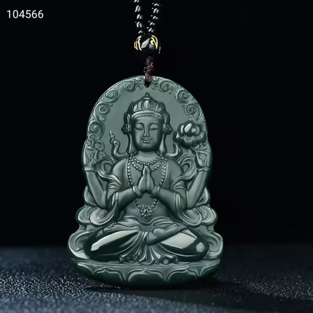 Certificate Hetian Jade Pendant Hand-carved Buddha Pendant Men's Amulet Jewelry