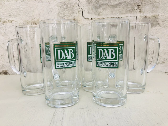 Lot of 6 DAB Dortmunder Actien Brauerei 0.3l Glass Beer Mugs Steins German SAHM
