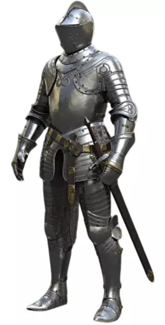 Medieval Knight Suit of Armor Gothic 15th Century 18G Steel Armor Full body Suit