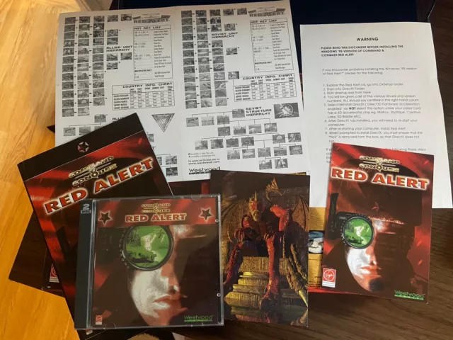 Command & Conquer Red Alert Big Box PC Game (CIB) Very Good Condition