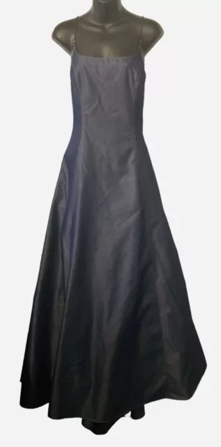 ABS Essentials By Allen Schwartz Chambray Evening Gown Full Sweep Dress Size 8