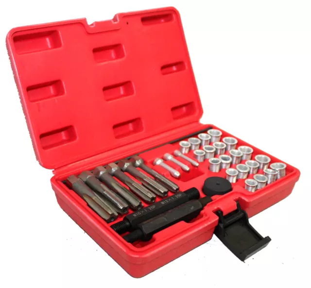 33pcs Cylinder Head Glow Plug Tap Thread Re-threading Repair / Restore Tool Set