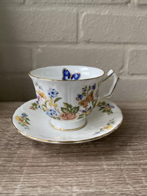 Vintage Aynsley Bone China Tea Cup & Saucer Cottage Garden