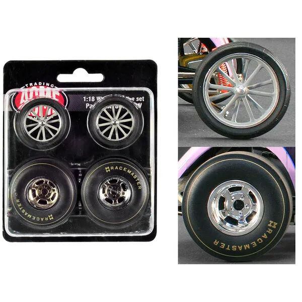 Altered Dragster Chrome Wheels and Tires Set of 4 pieces from "Mondello and M...