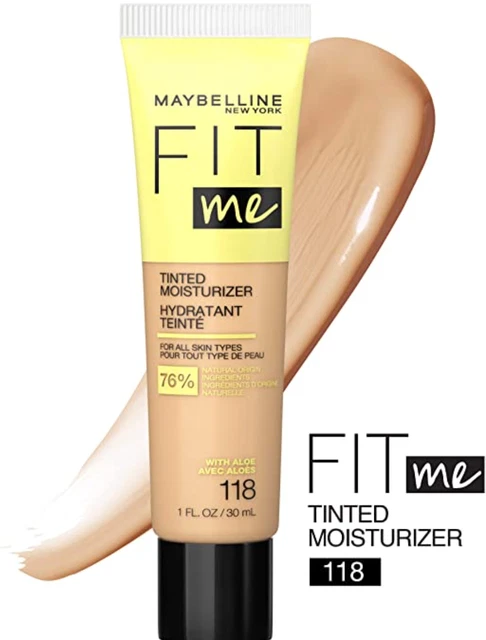 【NEW- Shade 118】Maybelline Fit Me Tinted Moisturizer For All Skin Types 30ml