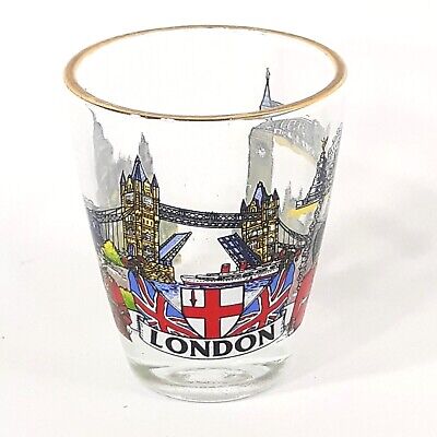 London UK Landmarks Shot Glass Palace Big Ben Palace London Eye Travel Souvenir