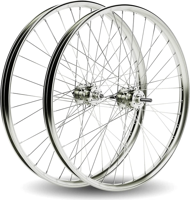 Heavy Duty 12 Gauge Silver Disc Brake Ready Coaster 26 Inch X 1.25 Inch Rim Set