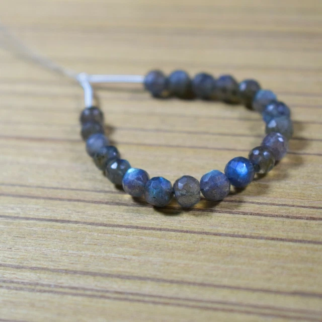 Labradorite Flashy naturelle de 5MM, pierres précieuses rondes à facettes...
