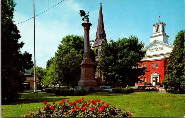 Greenfield Massachusetts New England Heritage Mohawk Trail Monument Postcard