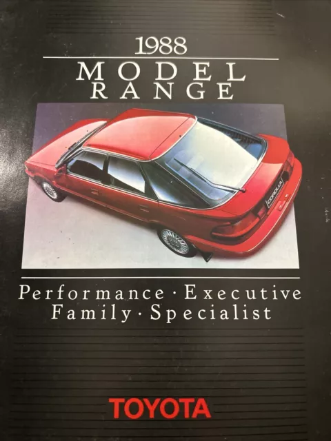 Brochure vendita auto originali Toyota gamma modelli originale da collezione ottobre 1988