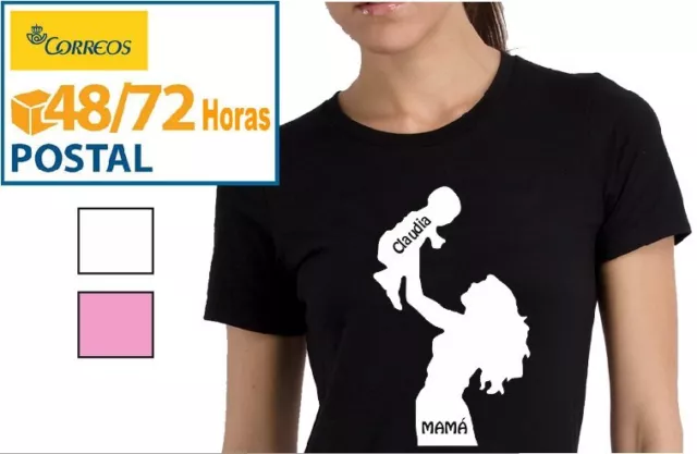 Camiseta Dia De La Madre Bebe Mama Nombre Niñ@ Personalizado Regalo Chica Mujer