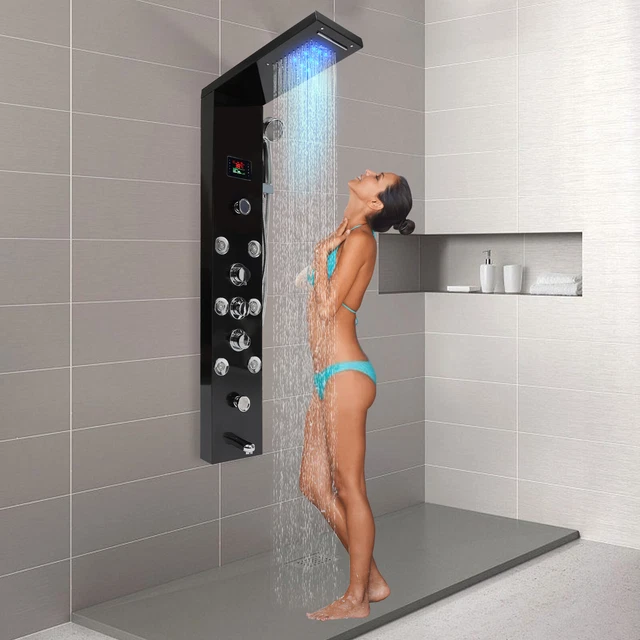 Duschpaneel Edelstahl Mit LED – Regendusche, Massage, Duschset Modern
