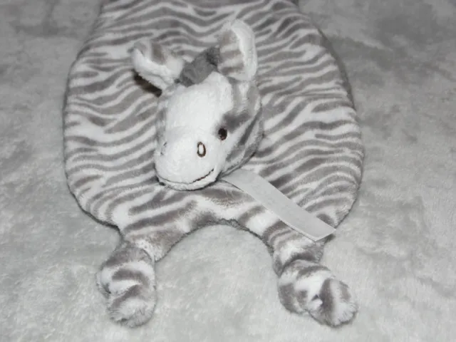 Happy Horse zebra comforter soft toy grey stripe blankie pony horse