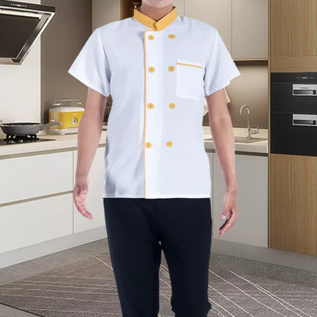 Chef Top Contrast Color Wear-resistant Buttons Chef Uniform Kitchen