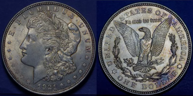 Usa Silver Morgan Dollar $1, 1921, Ms Unc. Superb Example See Photos