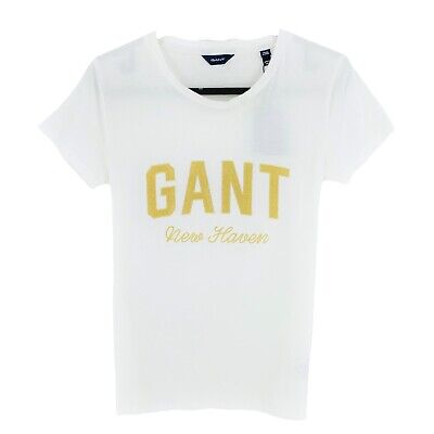 GANT Ragazze Bianco Lucido T-Shirt Taglia 15 Anni 170 CM
