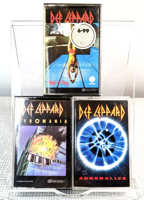 Def Leppard 3x Cassette Collection ADRENALIZE/PYROMANIA/High'N'Dry inc. RARITY