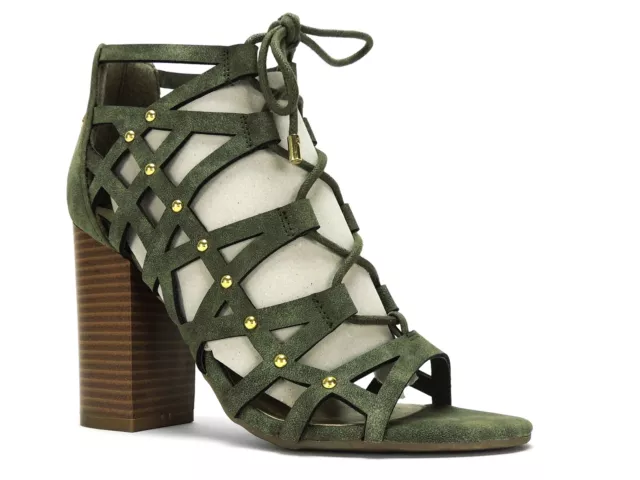 G by GUESS Women's Juto Lace-Up Block-Heel Sandal Medium Green Size 5 M