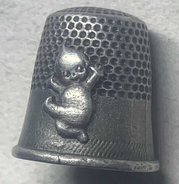 VINTAGE PEWTER RARE Kewpie Doll Sewing Collectible Thimble 30.00