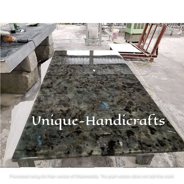 Labradorite Blue Granite Dining Table, Conference Custom Table Top, Home Decors