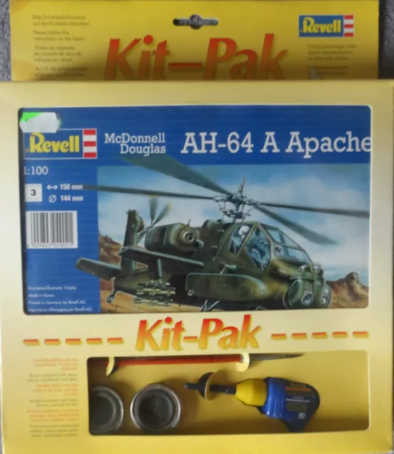 REVELL    3     (1:100)   Hubschrauber AH-64 A - Bausatz in OVP - unbenutzt