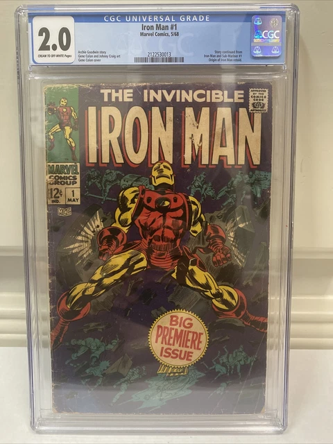Iron Man 1 CGC 2.0 Origin of Iron Man Retold 1968 Big Premier Issue